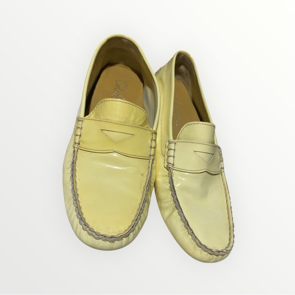 Cole Haan Yellow Patent Driving Loafers Nike Air Sole - Picture 5 of 7